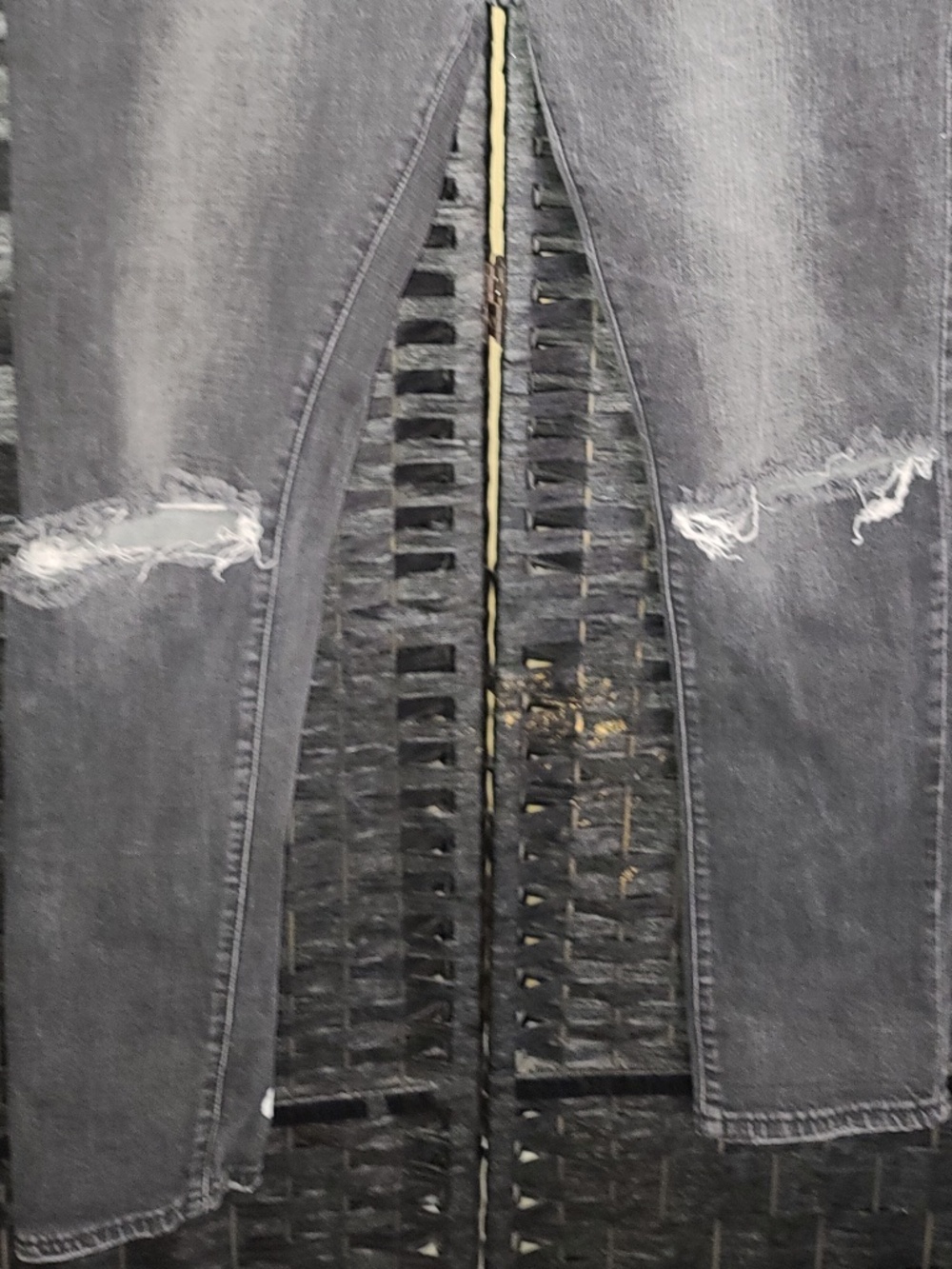 Off-White denim dark grey distressed jeans size 38 - Picture 2 of 9